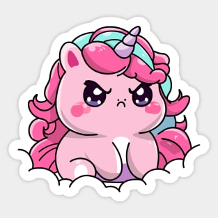 angry unicorn Sticker